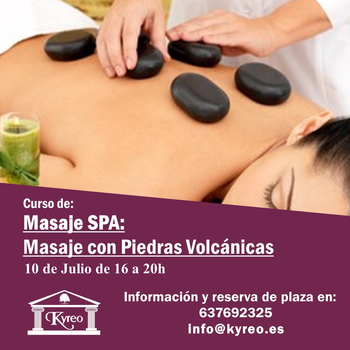 Masaje Spa con Piedras Volcánicas en Kyreo